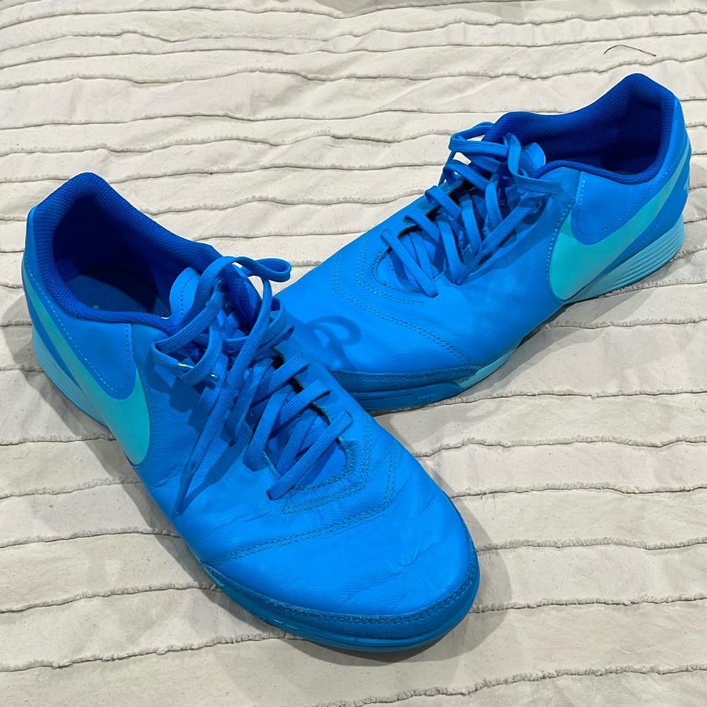 Blue Nike shoes
